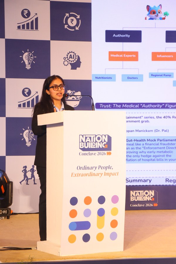 A speaker addressing the Building India community